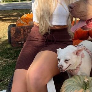 MESHKI ribbed biker shorts